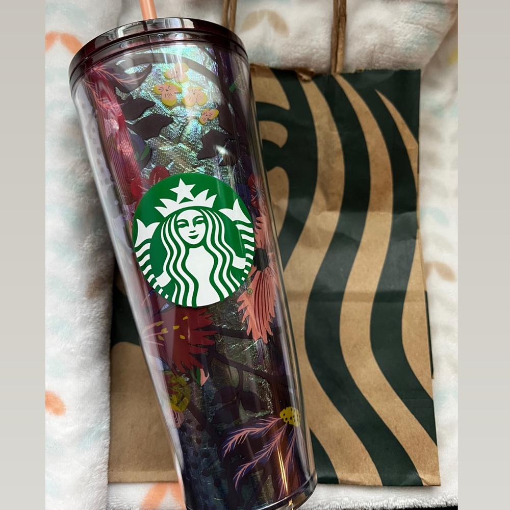 NWT STARBUCKS FALL 2021 FLORAL FOIL
VENTI COLD CUP TUMBLER